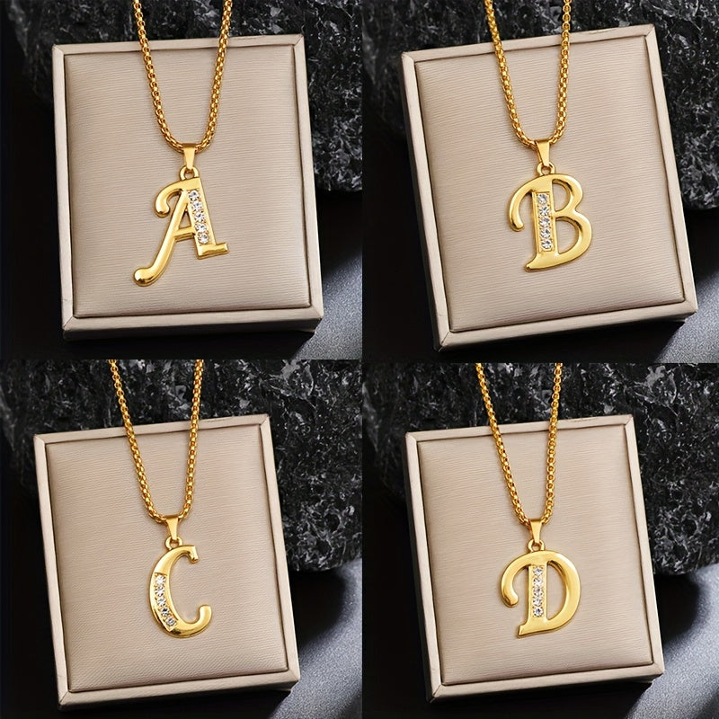 Crystal Accent Initial Necklace