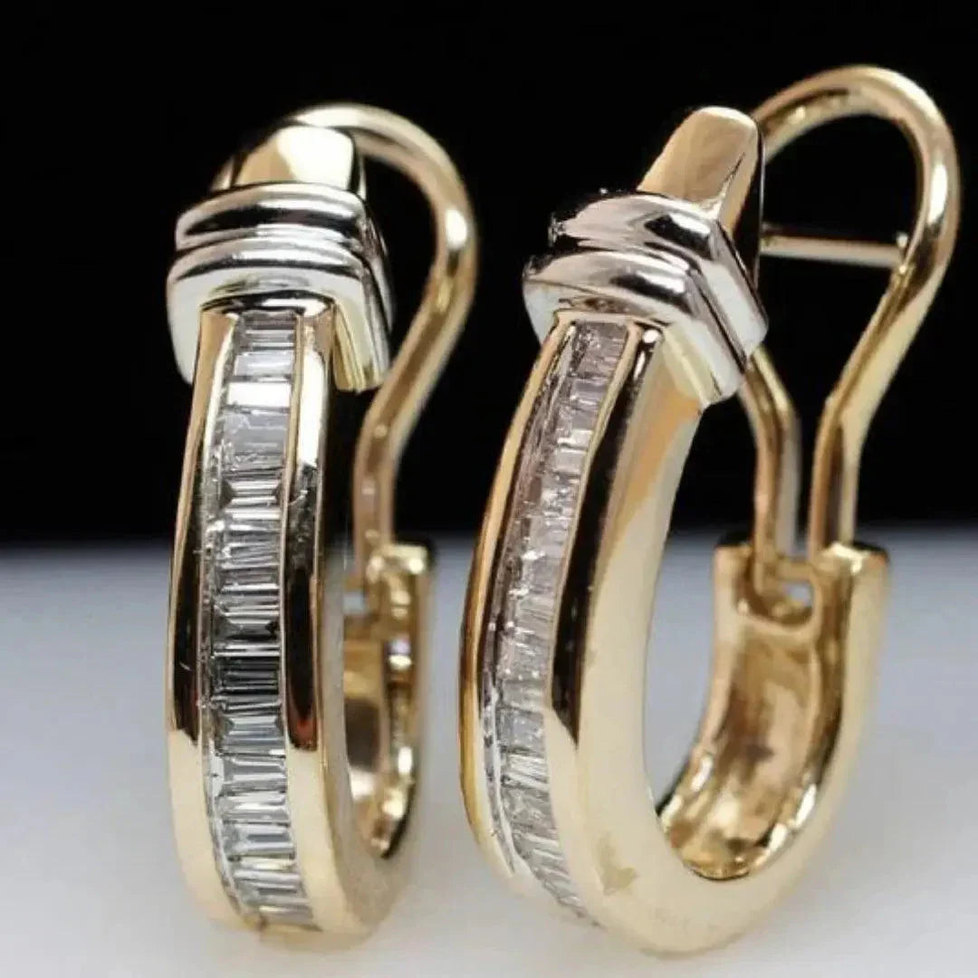 Vintage Crystal Hoop Earrings