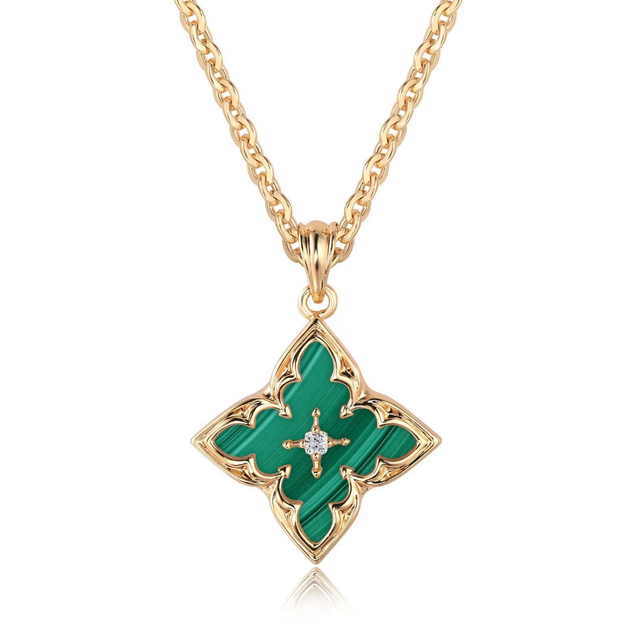 Clover Pendant Necklace (Blue)
