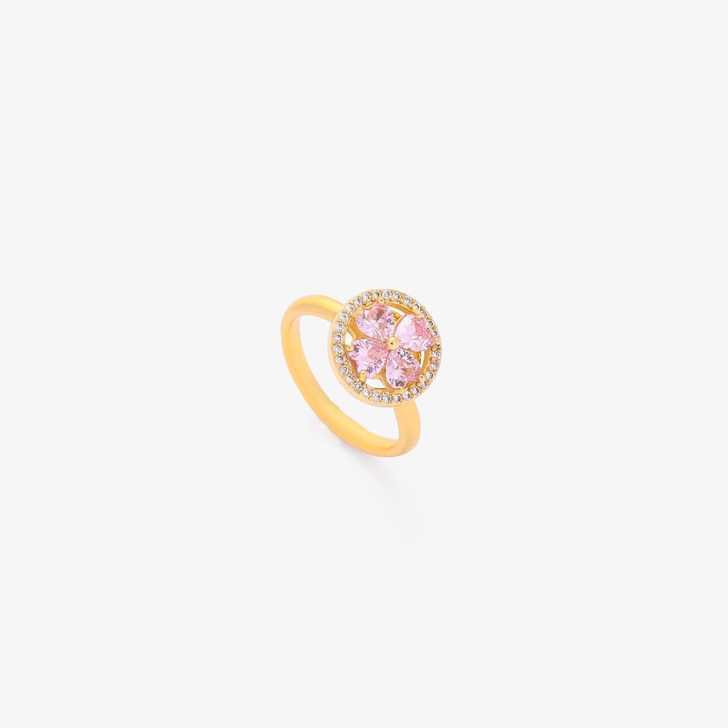 Pink Heart Bloom Spinning Ring