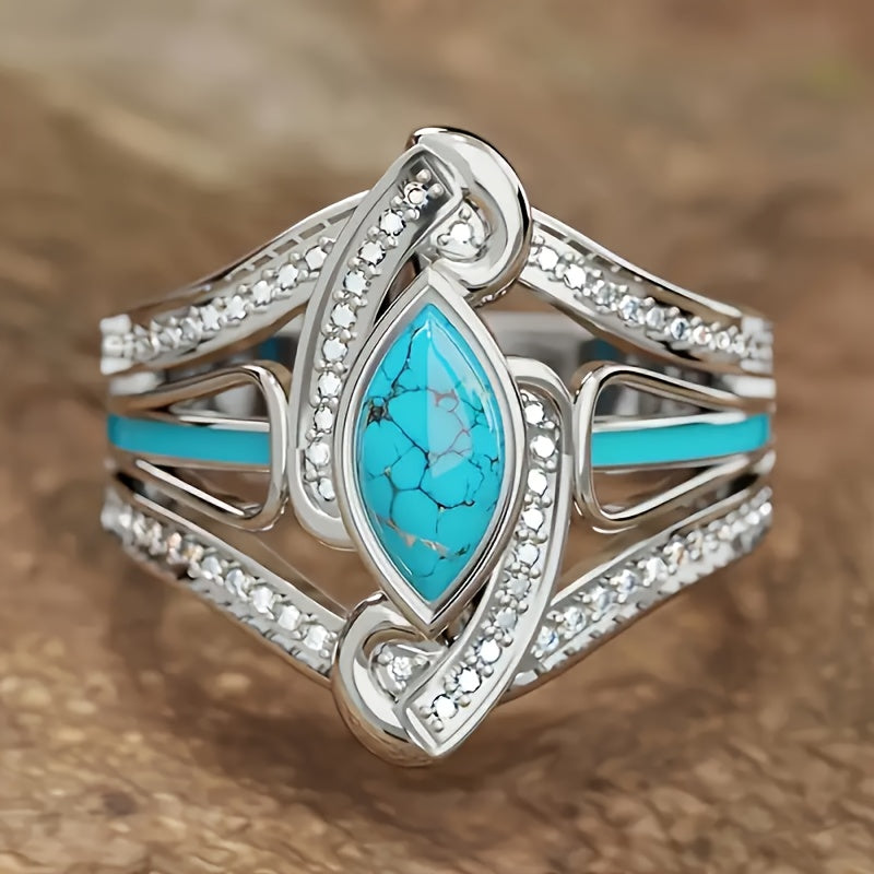 Turquoise Marquise Statement Ring