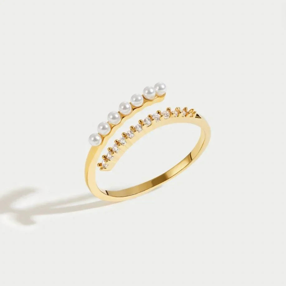 Virelle Pearl Crystal Open Ring