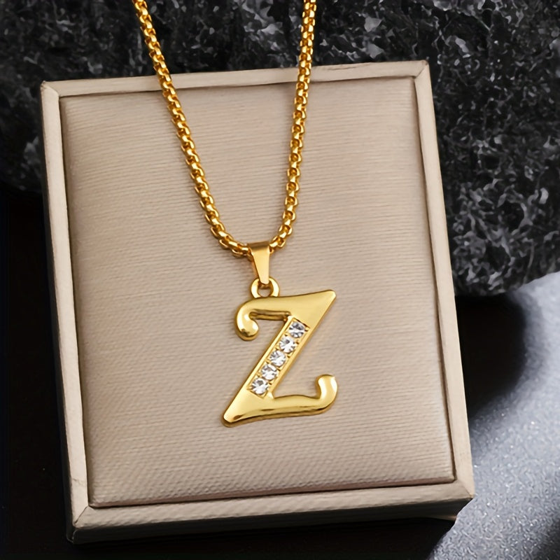 Crystal Accent Initial Necklace
