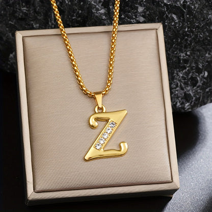 Crystal Accent Initial Necklace