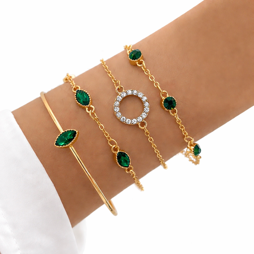 Marisa Emerald Bracelet Set