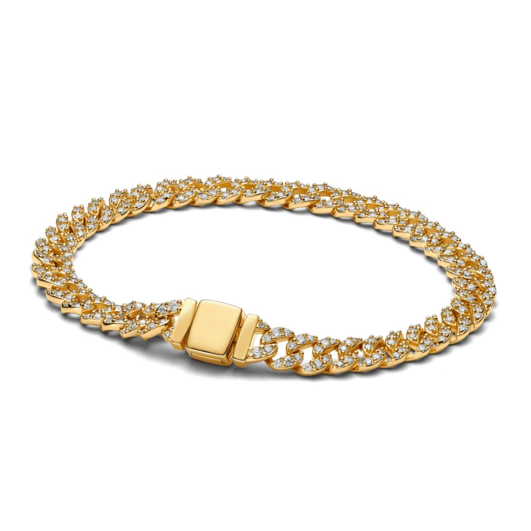 Pulsera Pavé Cuban | Oro