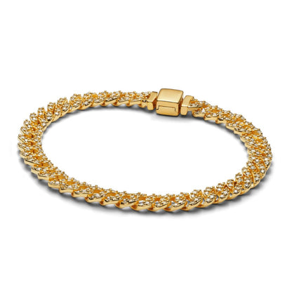 Pulsera Pavé Cuban | Oro