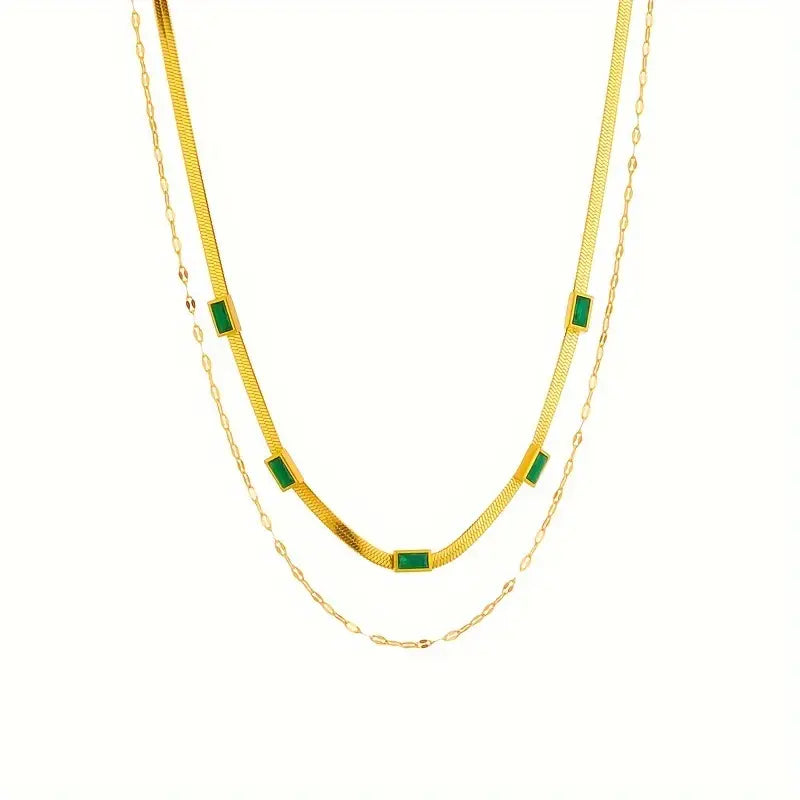 Sorella Gem Double Layer Retro Necklace