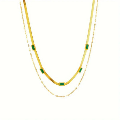 Sorella Gem Double Layer Retro Necklace