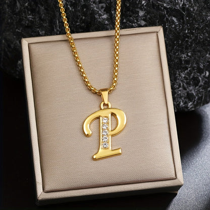 Crystal Accent Initial Necklace