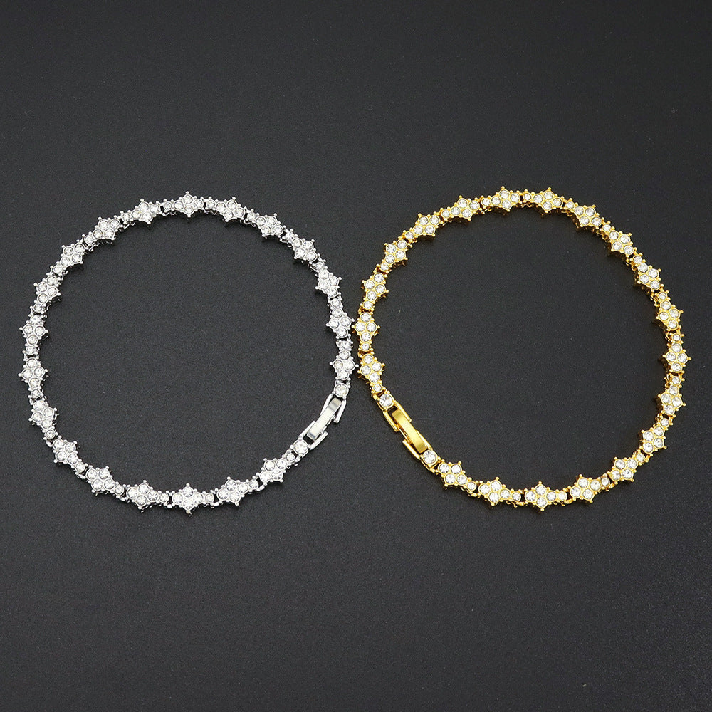 Classic Cluster Tennis Bracelet (Gold)