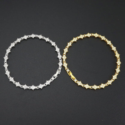 Classic Cluster Tennis Bracelet (Gold)