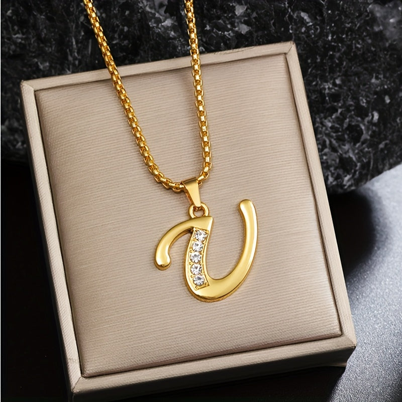Crystal Accent Initial Necklace
