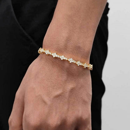 Classic Cluster Tennis Bracelet (Gold)