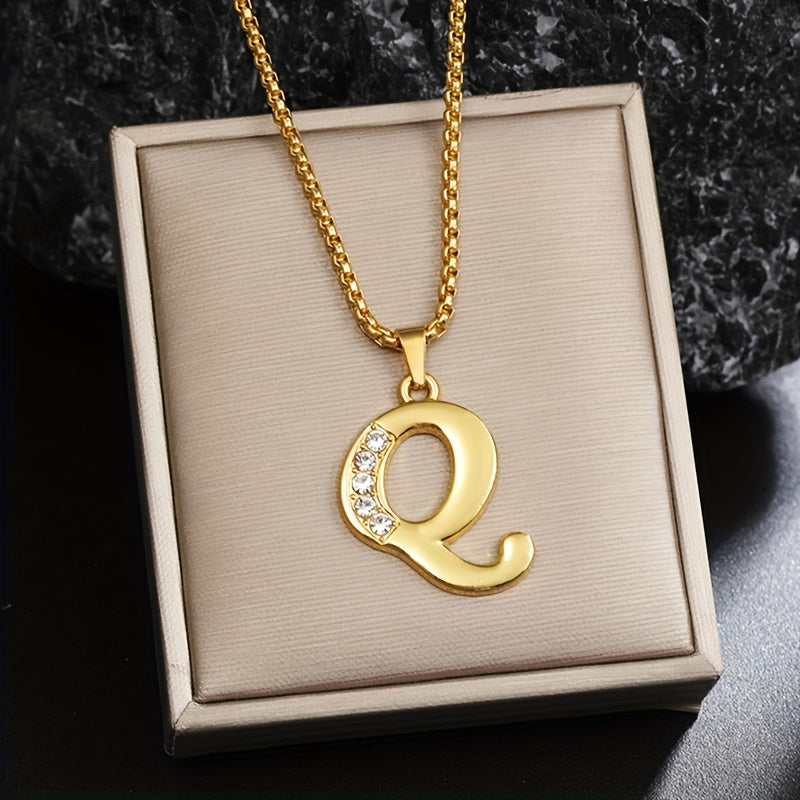 Crystal Accent Initial Necklace