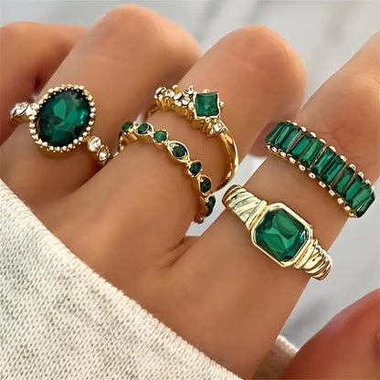 Johanna Emerald Ring Set