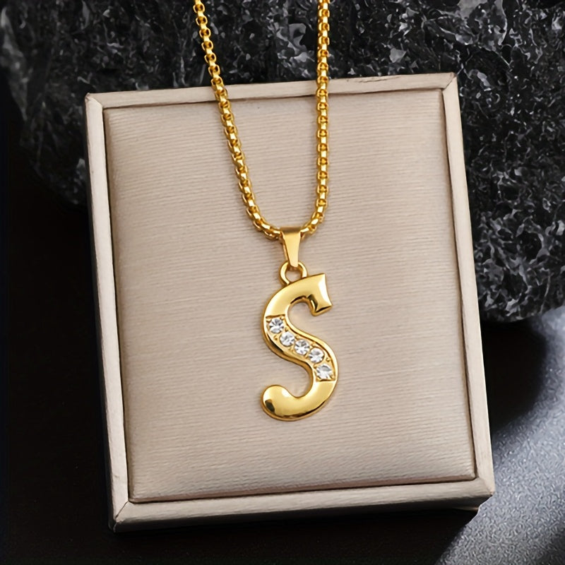 Crystal Accent Initial Necklace