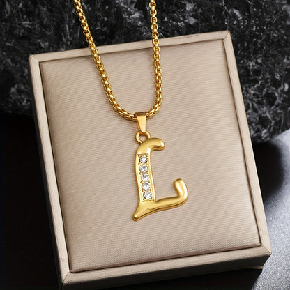 Crystal Accent Initial Necklace