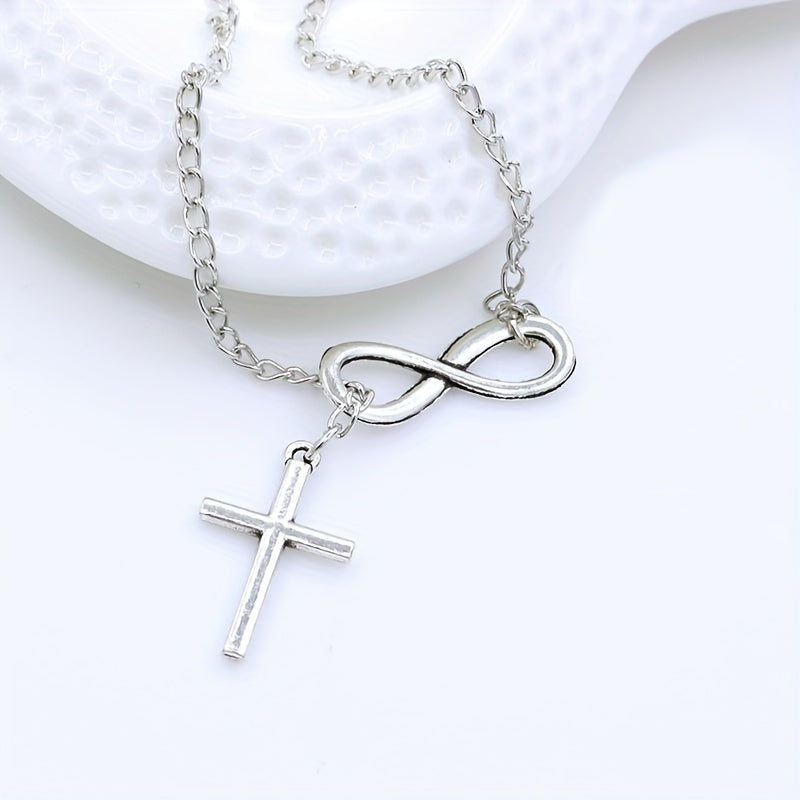 Eternal Cross Pendant Necklace (White Gold)