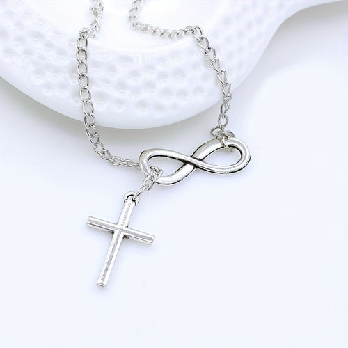 Eternal Cross Pendant Necklace (White Gold)