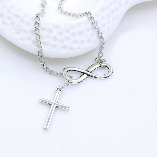 Eternal Cross Pendant Necklace (White Gold)