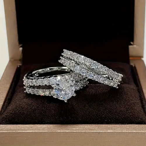 Eternal Radiance Ring Set (White Gold)