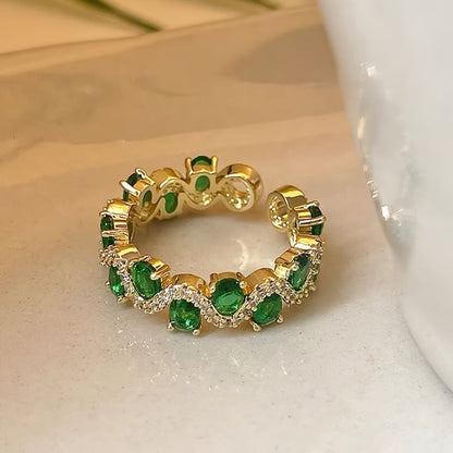 Calira Sparkling Emerald Open Ring