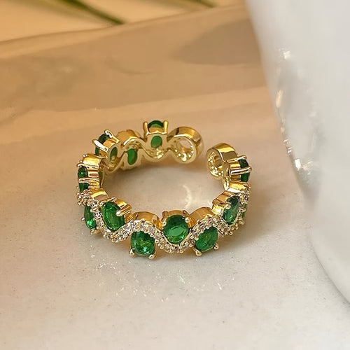 Calira Sparkling Emerald Open Ring