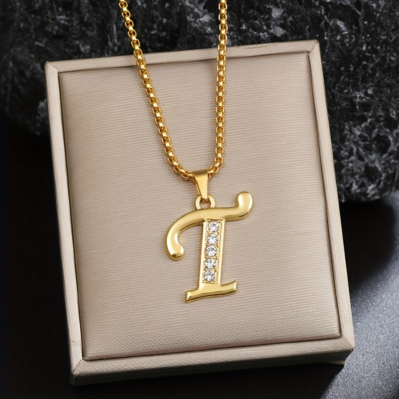 Crystal Accent Initial Necklace