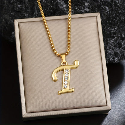 Crystal Accent Initial Necklace