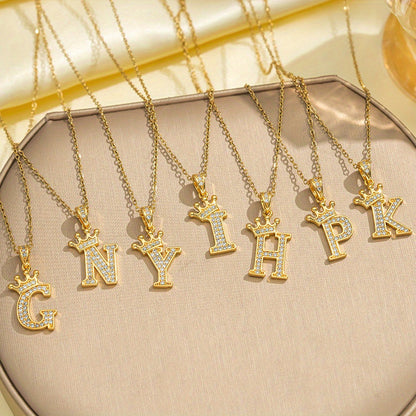 Initial Crown Necklace