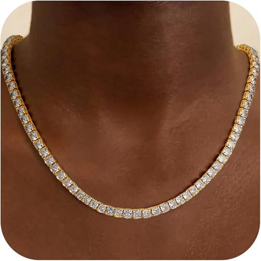 Tennis Necklace (Gold)