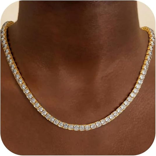Tennis Necklace (Gold)