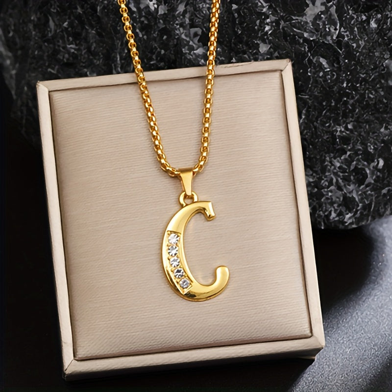 Crystal Accent Initial Necklace