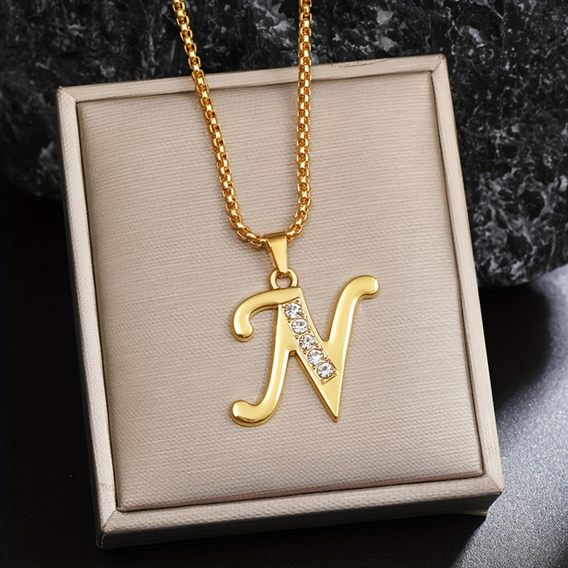 Crystal Accent Initial Necklace