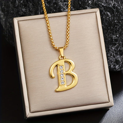 Crystal Accent Initial Necklace