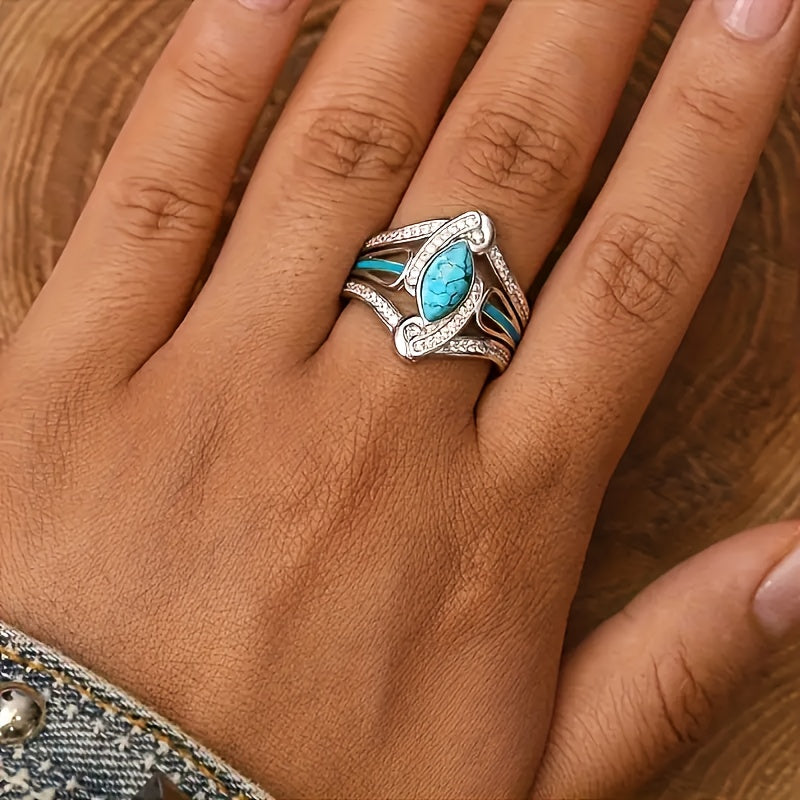 Turquoise Marquise Statement Ring