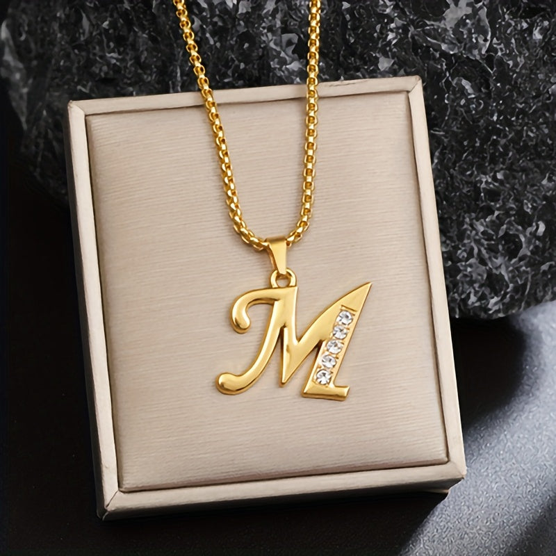 Crystal Accent Initial Necklace