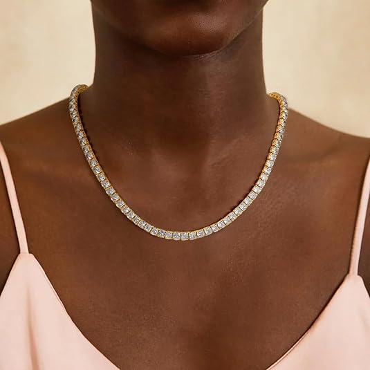 Tennis Necklace (Gold)