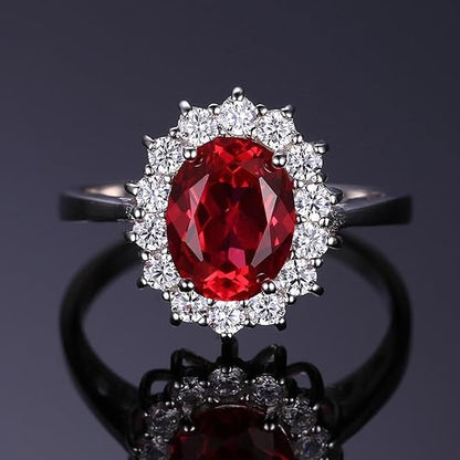 Classic Ruby Halo Ring
