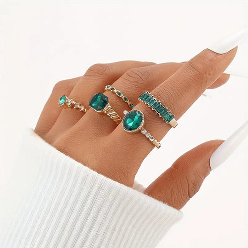 Johanna Emerald Ring Set
