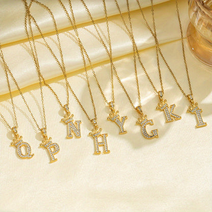 Initial Crown Necklace