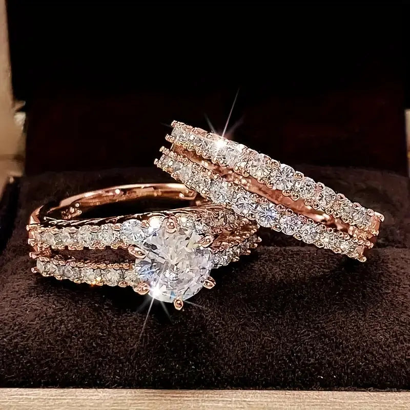 Eternal Radiance Ring Set (White Gold)