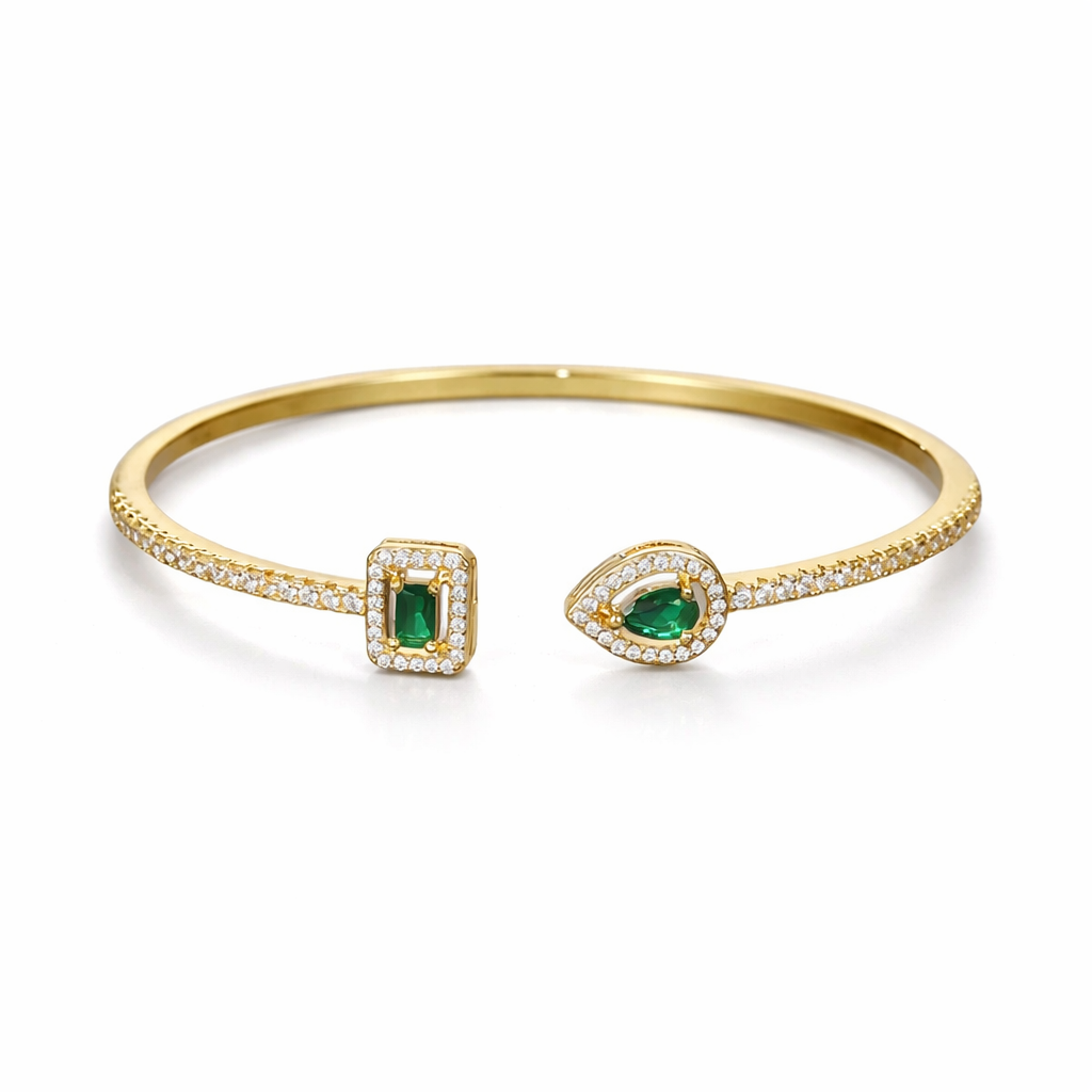 Clara Emerald Open Bracelet