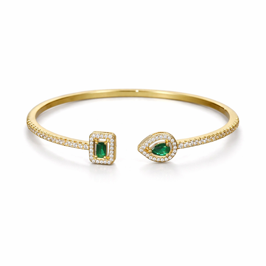 Clara Emerald Open Bracelet