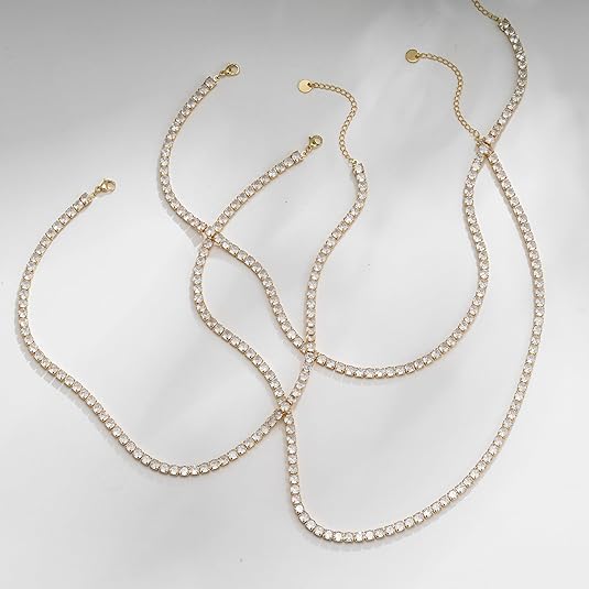 Tennis Necklace (Gold)