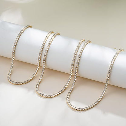 Tennis Necklace (Gold)