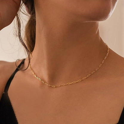Paperclip Layered Ruby Necklace
