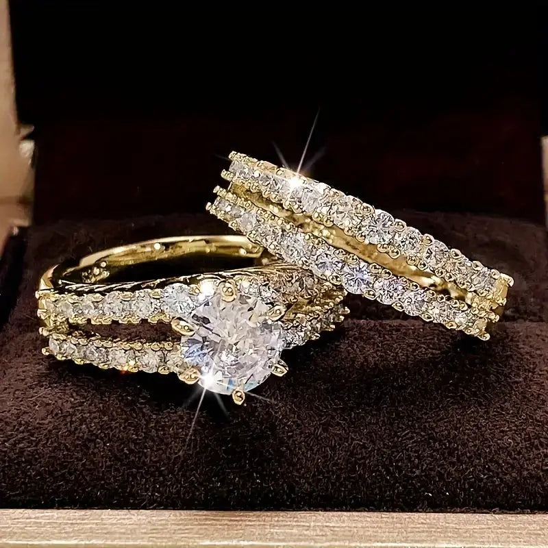 Eternal Radiance Ring Set (White Gold)