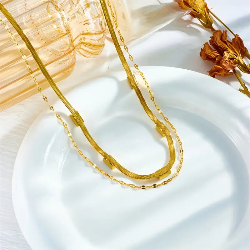 Sorella Gem Double Layer Retro Necklace